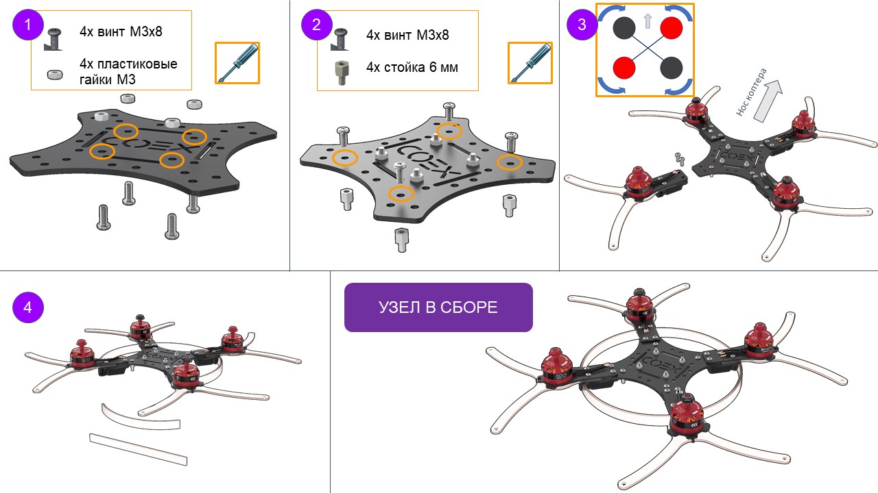 Монтаж стоек на раму