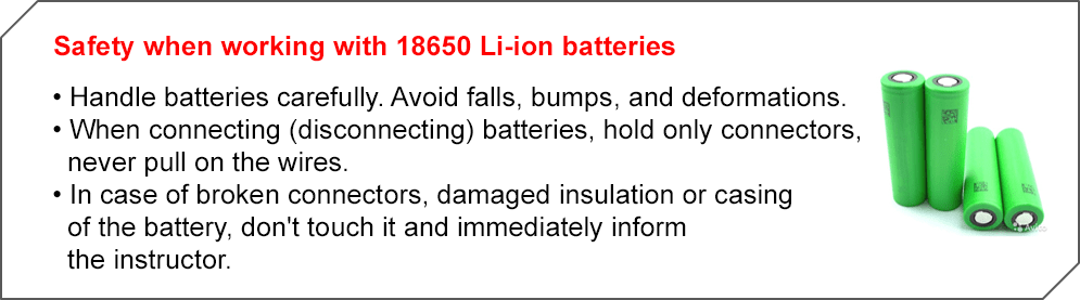 SAFETY when working with the battery