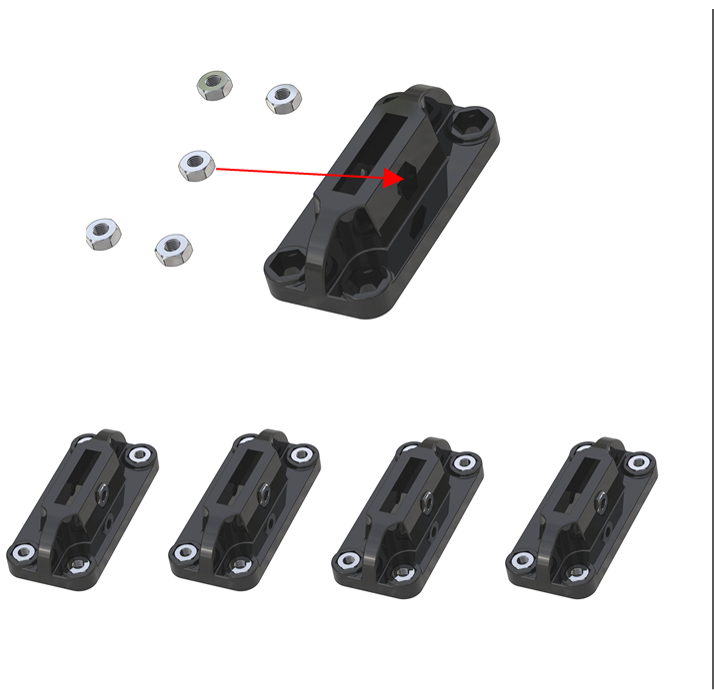 Installation of plastic holders