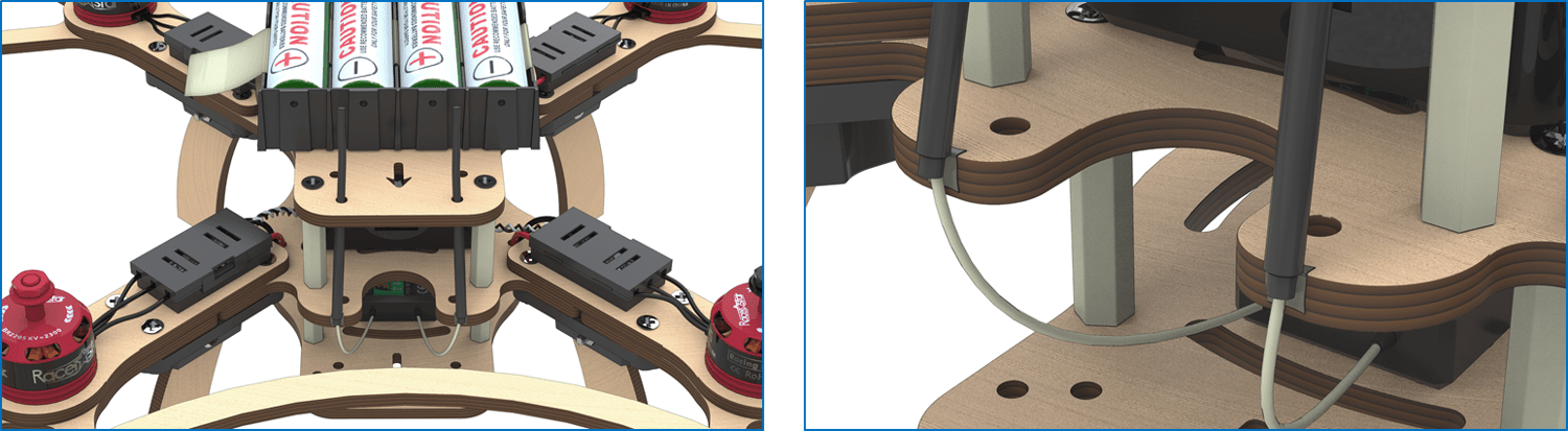 Installation of the battery compartment
