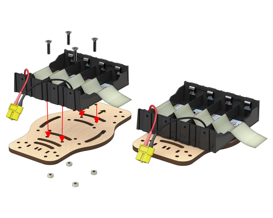 Installation of the battery compartment