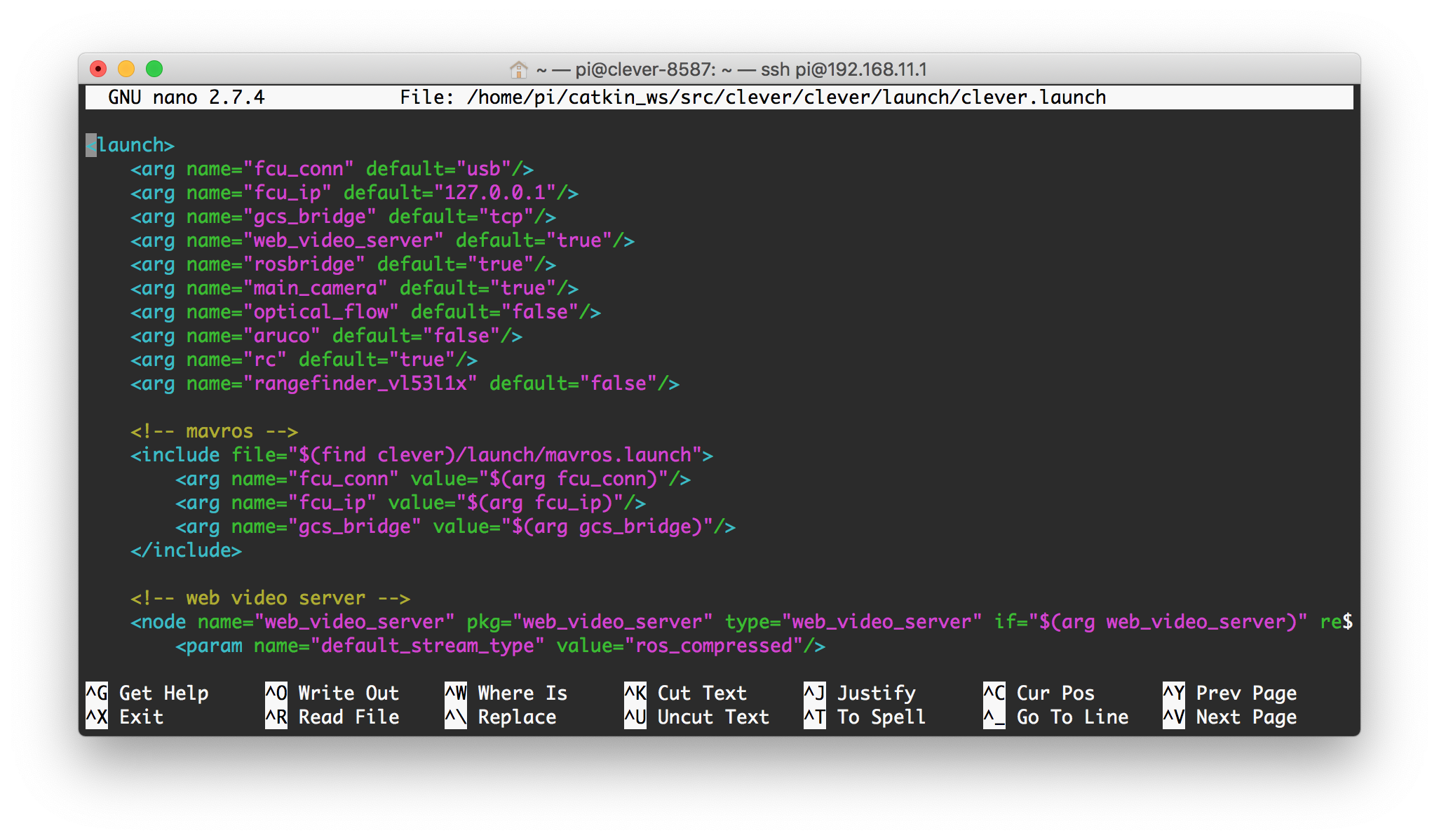 Editing files in nano