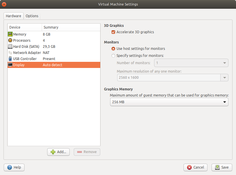 Enabling 3D acceleration